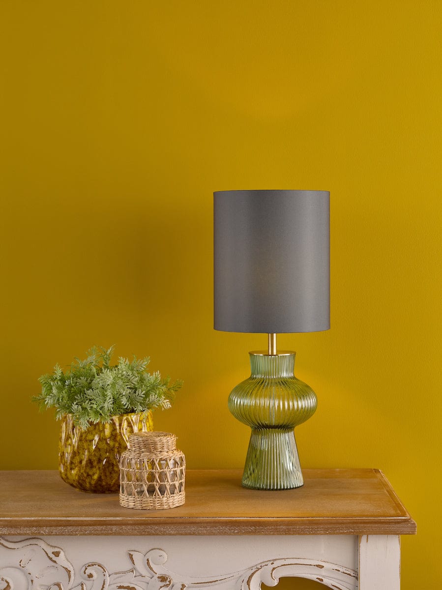 Suelita Green Glass Table Lamp with Shade