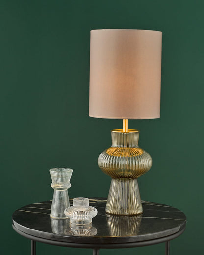 Suelita Brown Glass Table Lamp with Shade