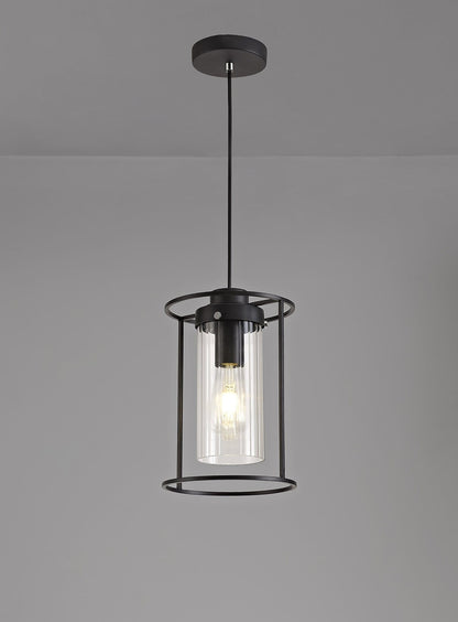 Swinton Single Pendant Black