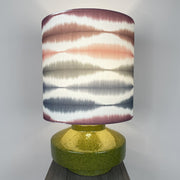 Pamplona Ceramic Green Table Lamp with Usuko Cranberry Rose Lampshade