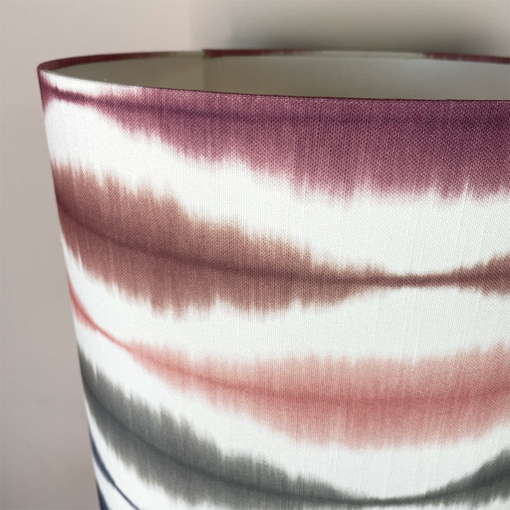 Pamplona Ceramic Green Table Lamp with Usuko Cranberry Rose Lampshade