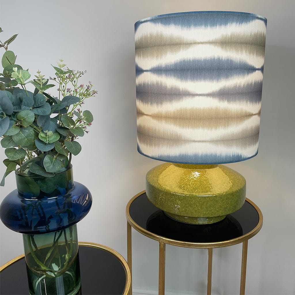 Pamplona Ceramic Green Table Lamp with Usuko Ink Slate Lampshade