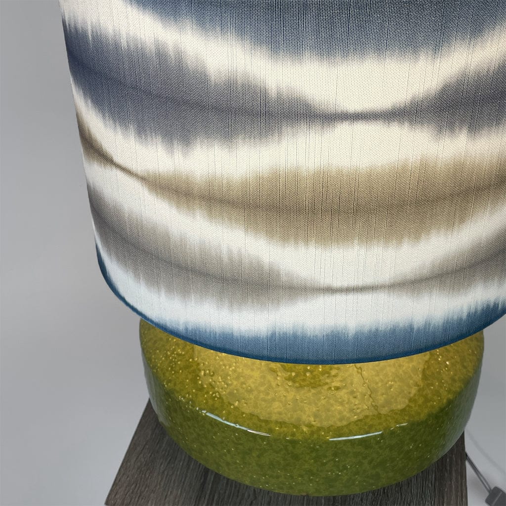 Pamplona Ceramic Green Table Lamp with Usuko Ink Slate Lampshade