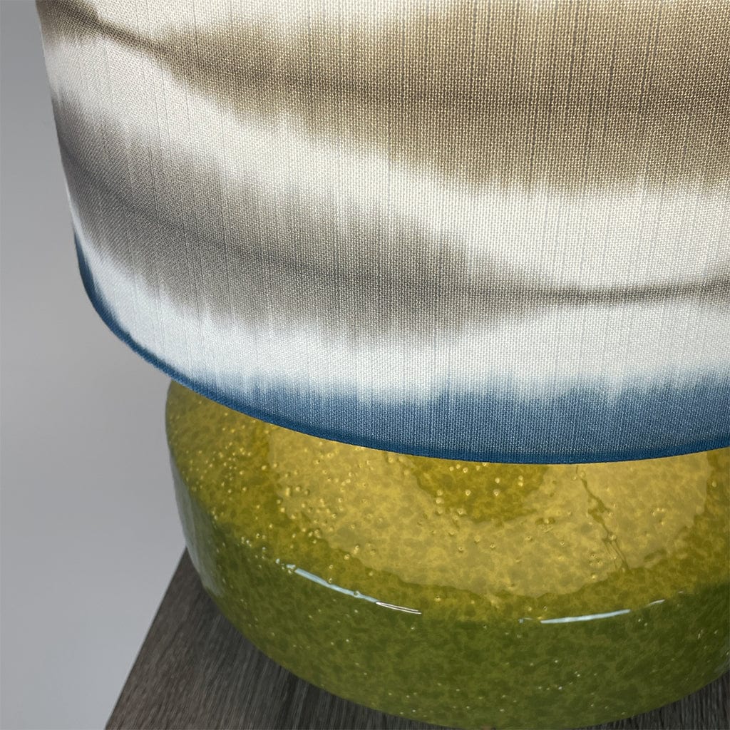 Pamplona Ceramic Green Table Lamp with Usuko Ink Slate Lampshade