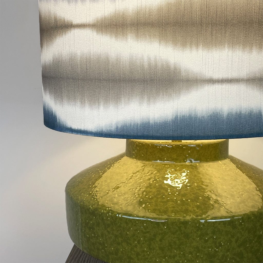 Pamplona Ceramic Green Table Lamp with Usuko Ink Slate Lampshade