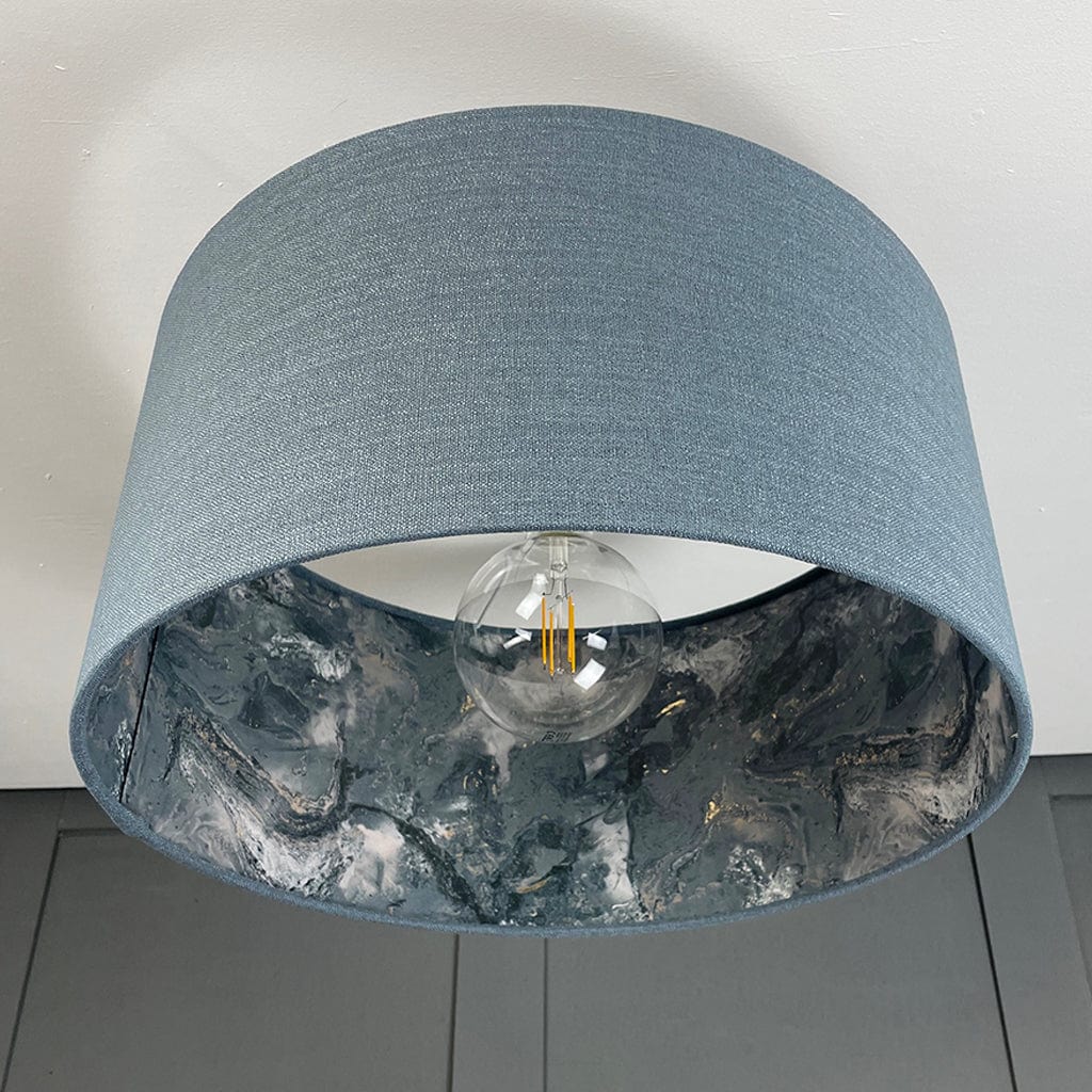 Sango Bay Storm Wallpaper Lined Pendant Shade with Saxon Slate