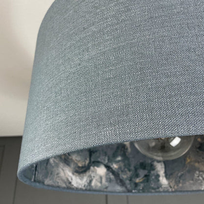 Sango Bay Storm Wallpaper Lined Pendant Shade with Saxon Slate