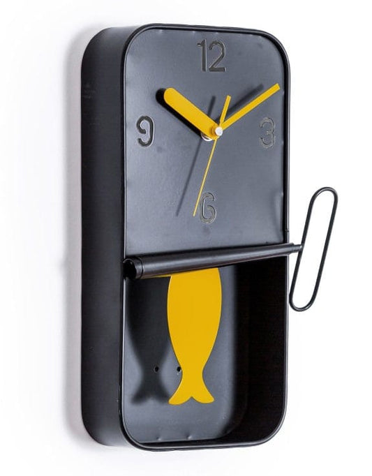 Black & Orange Sardine Wall Clock