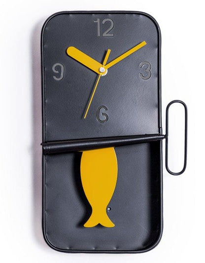Black & Orange Sardine Wall Clock