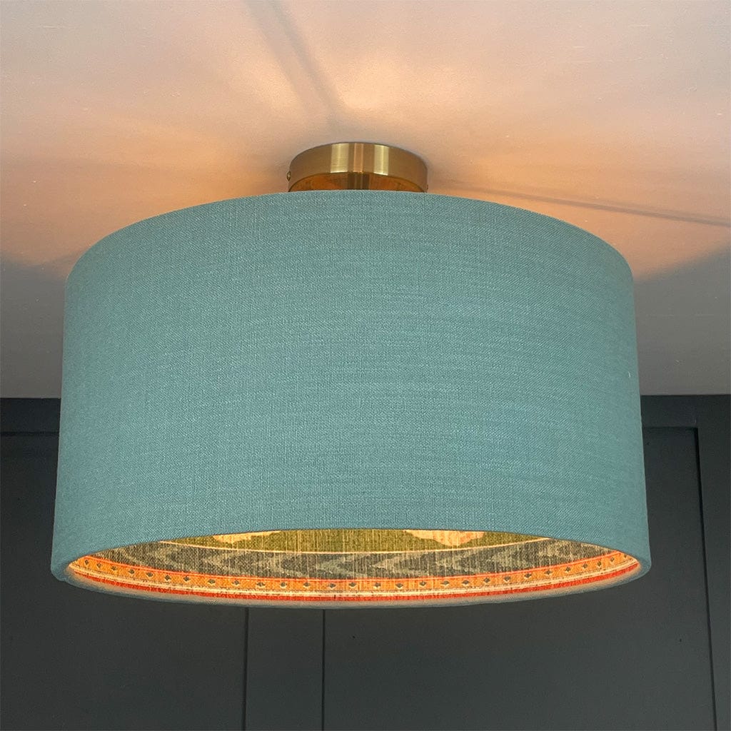 Saxon Cambridge Pendant Shade with Santana Malachite Lining