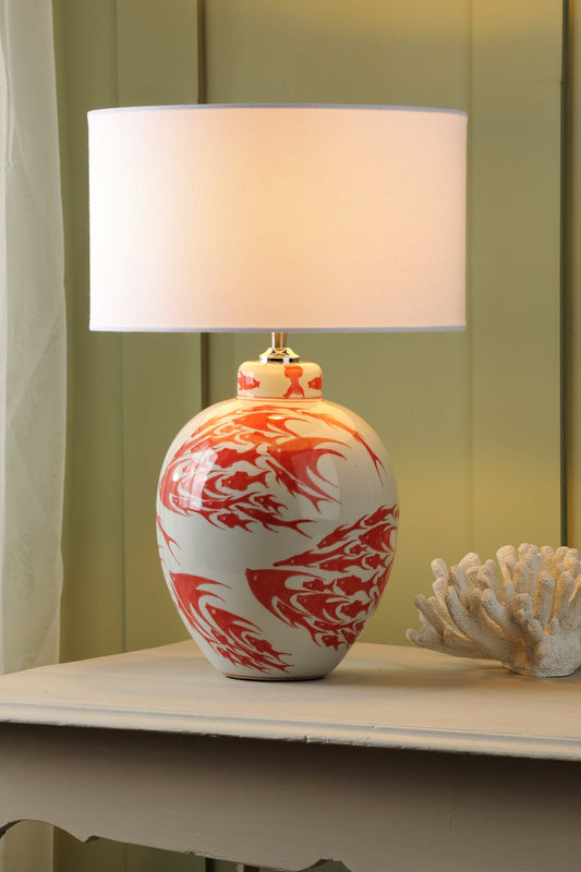 Simone Coral & White Table Lamp Base Only