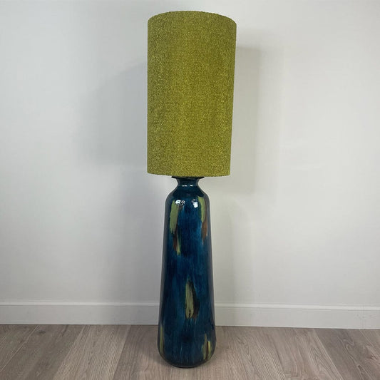 Sky Tikal Floor Lamp with Citron Boucle Cylinder Shade