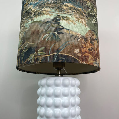 Sohan White Bobble Table Lamp with Elysian Forest Lampshade
