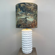 Sohan White Bobble Table Lamp with Elysian Forest Lampshade