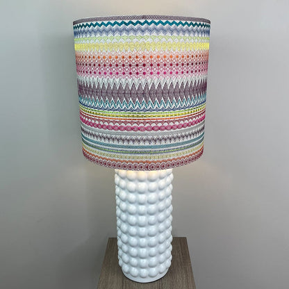 Sohan White Bobble Table Lamp with Mikado Rainbow Lampshade