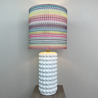 Sohan White Bobble Table Lamp with Mikado Rainbow Lampshade