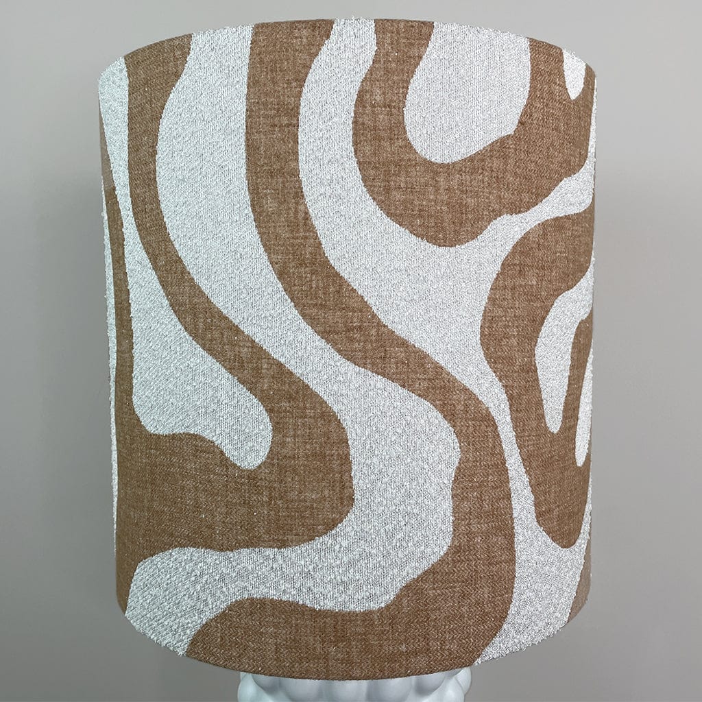 Sohan White Bobble Table Lamp with Sigrid Sandstone Lampshade