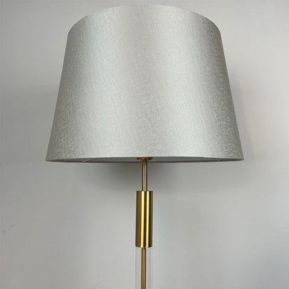 Sylvester Antique Brass & Glass Floor Lamp with Mushroom Tapered Shade