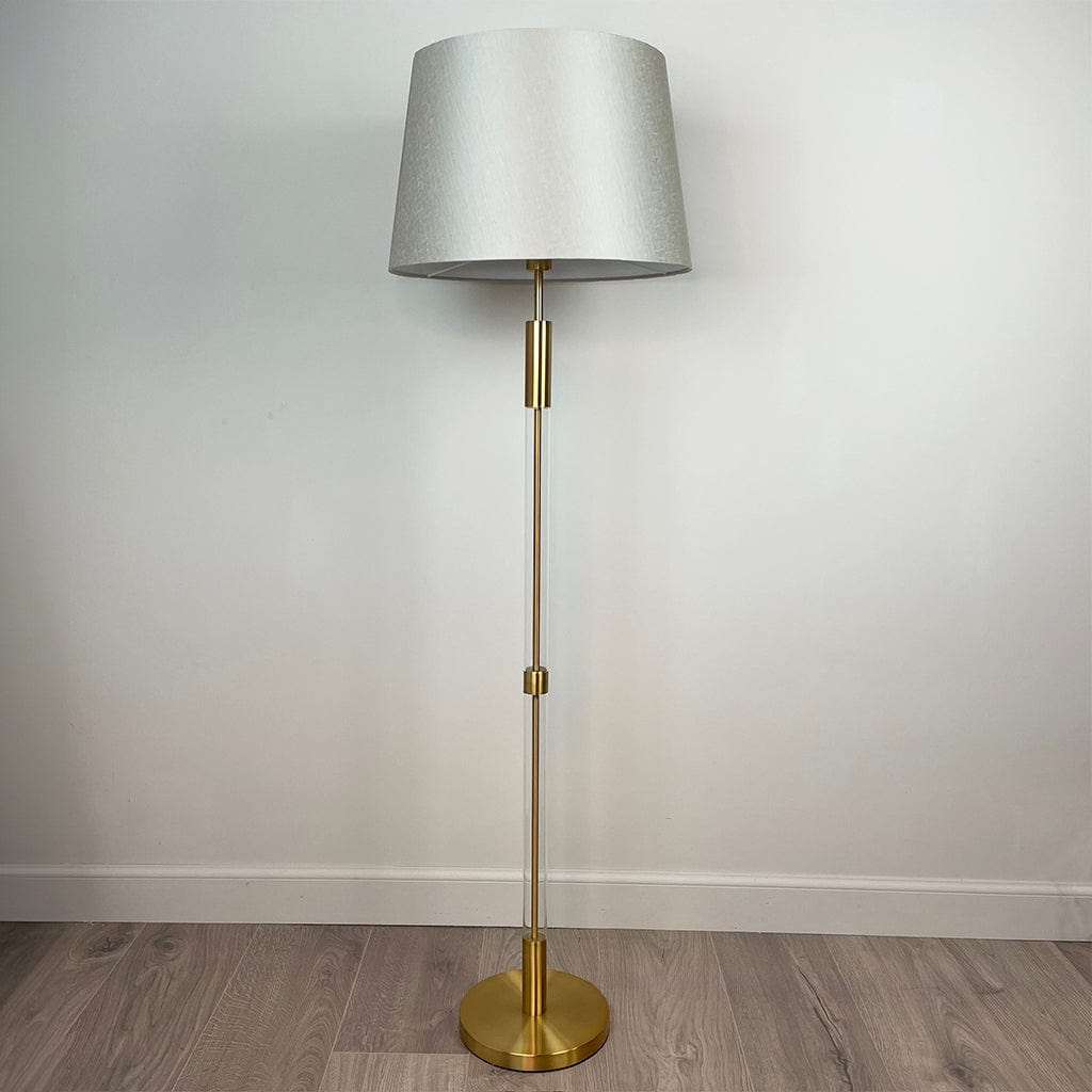 Sylvester Antique Brass & Glass Floor Lamp with Mushroom Tapered Shade