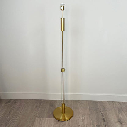 Sylvester Antique Brass & Glass Floor Lamp with Mushroom Tapered Shade