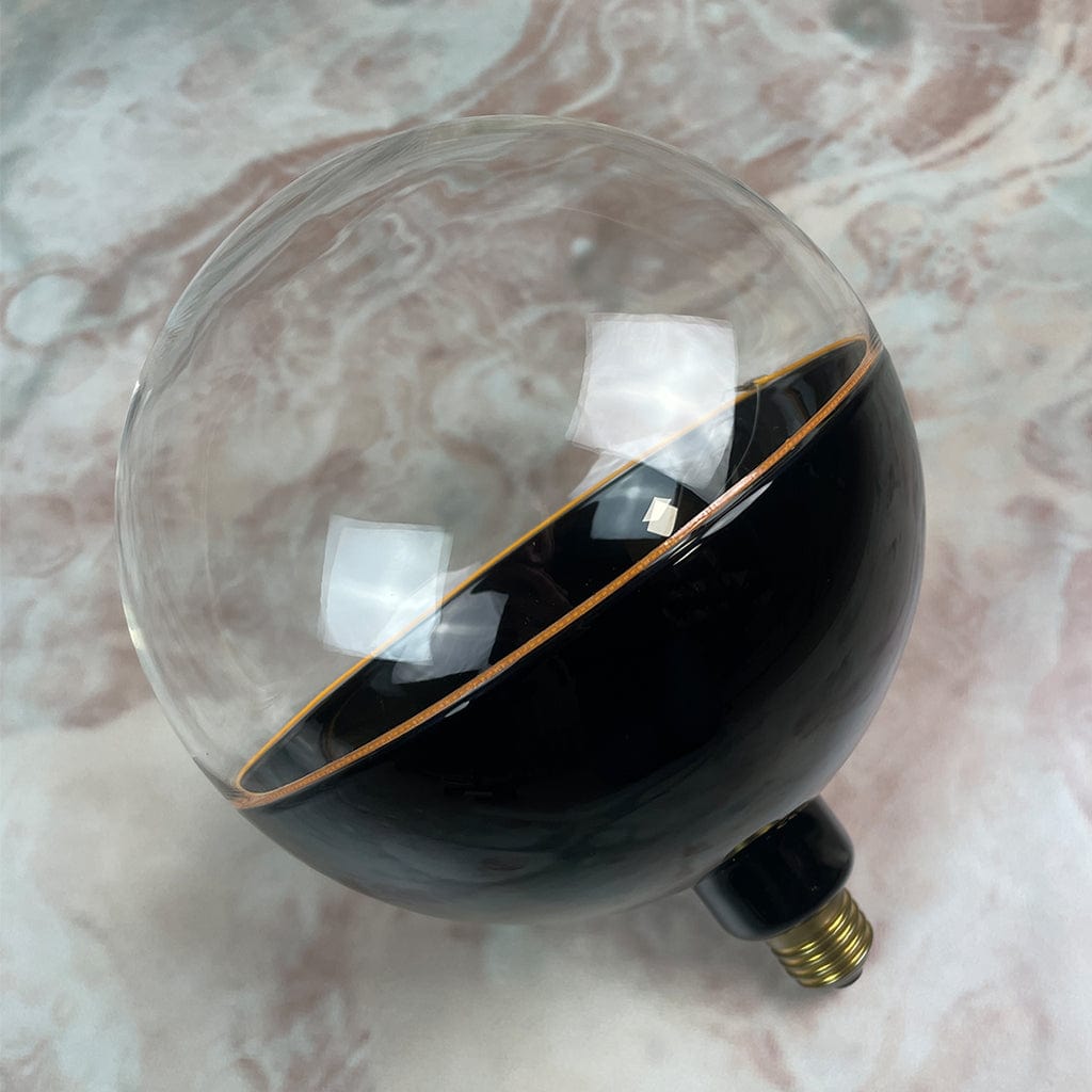 E27 Neptune Black & Clear 200mm Globe 6W Dimmable LED
