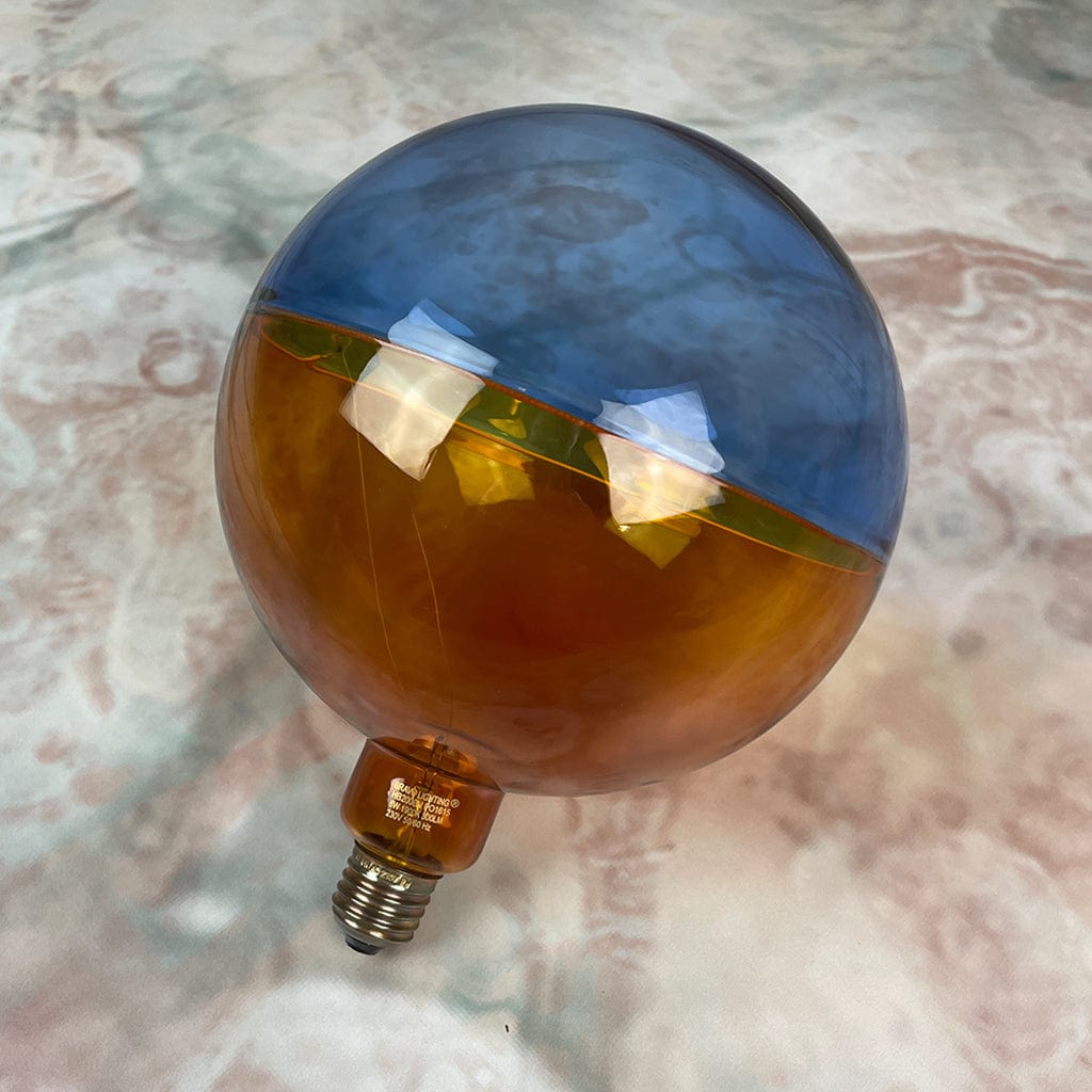 E27 Neptune Amber & Blue 200mm Globe 6W Dimmable LED