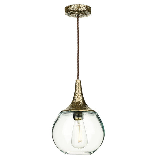 David Hunt Teardrop 1 Light Pendant Bronze with Glass