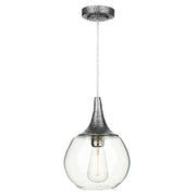 David Hunt Teardrop 1 Light Pendant Pewter with Glass