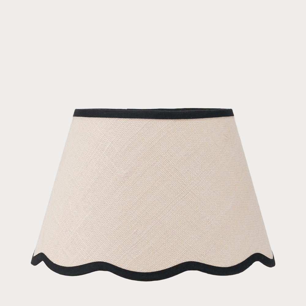 Tabitha Jute Tapered Lampshade with Scallop Edge & Contrast Trim