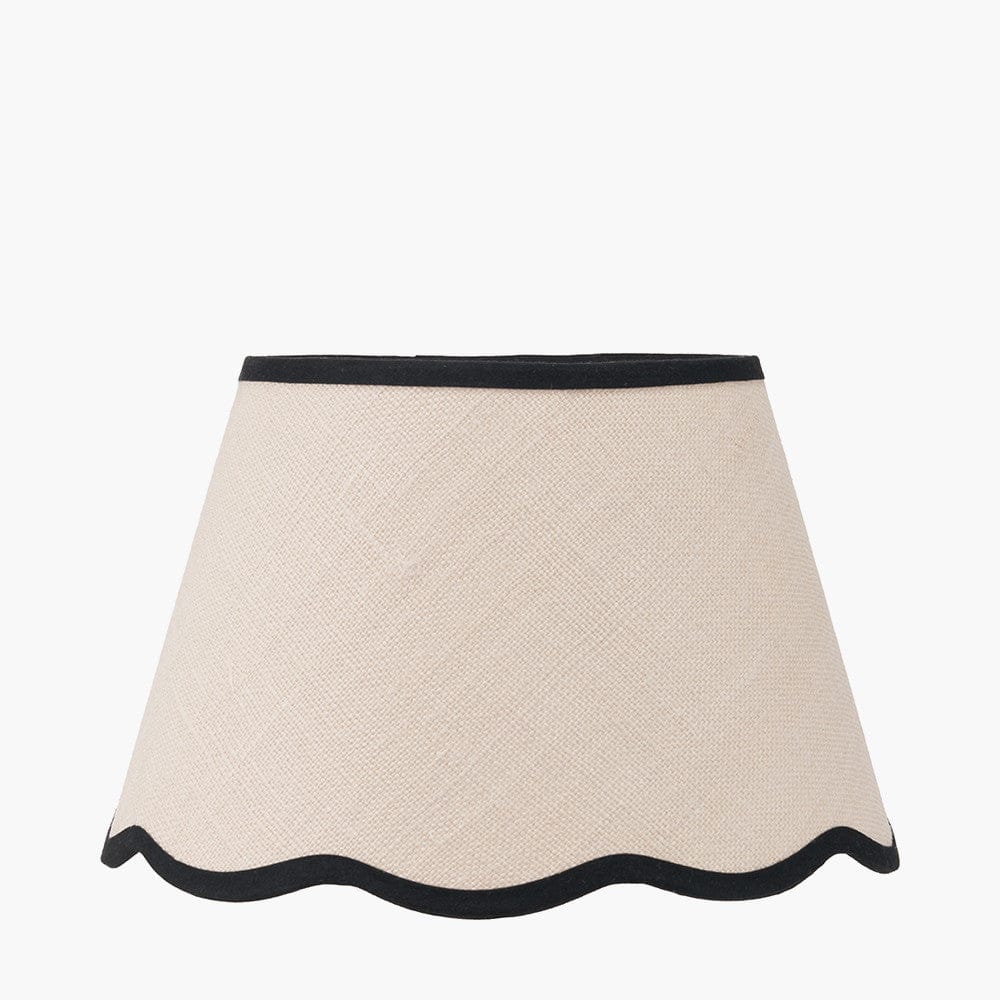 Tabitha Jute Tapered Lampshade with Scallop Edge & Contrast Trim