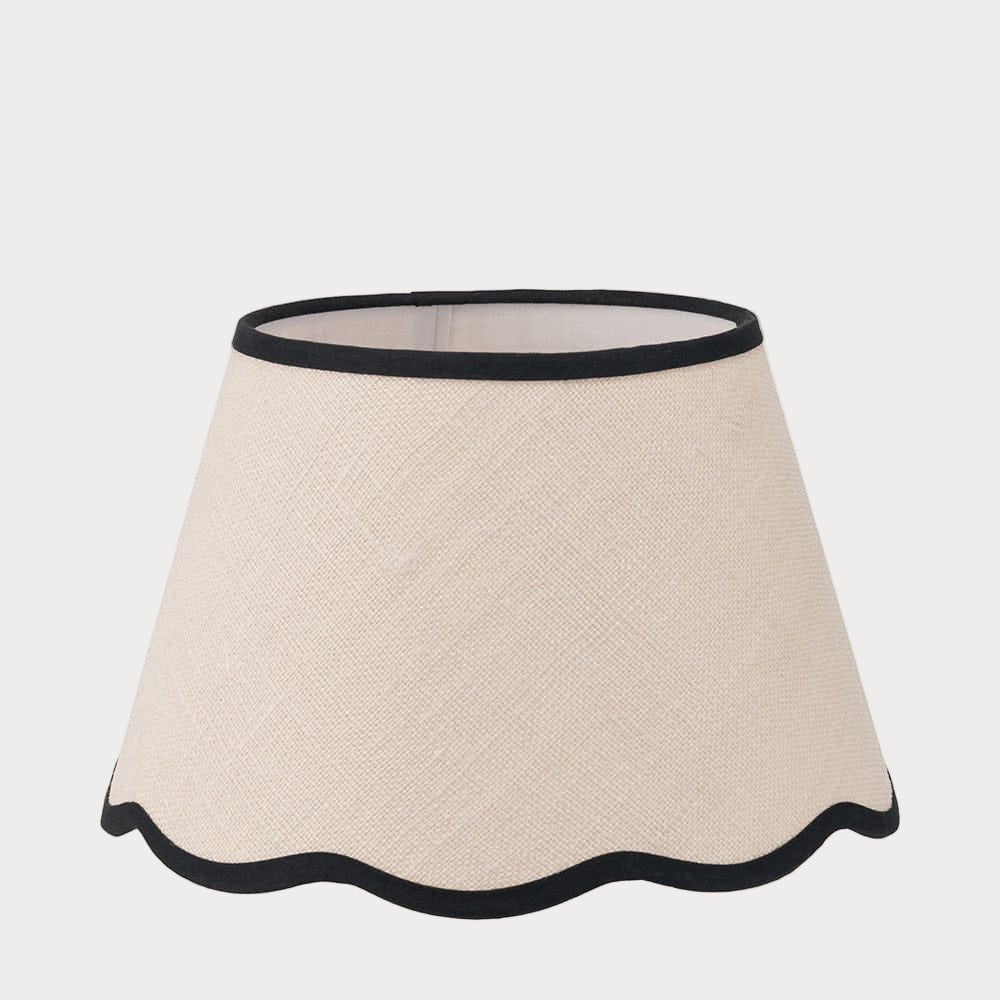 Tabitha Jute Tapered Lampshade with Scallop Edge & Contrast Trim