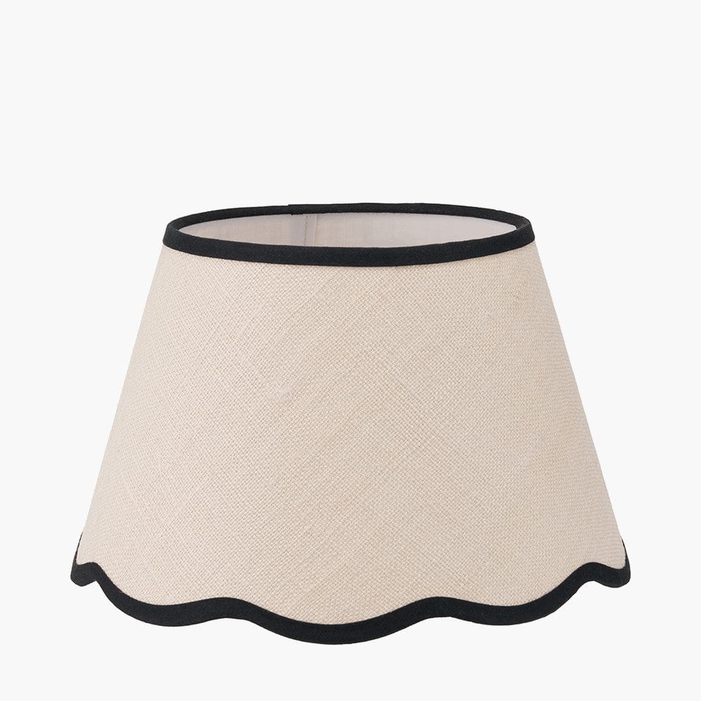 Tabitha Jute Tapered Lampshade with Scallop Edge & Contrast Trim