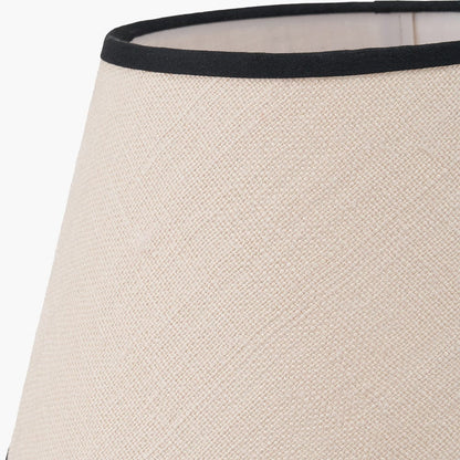 Tabitha Jute Tapered Lampshade with Scallop Edge & Contrast Trim