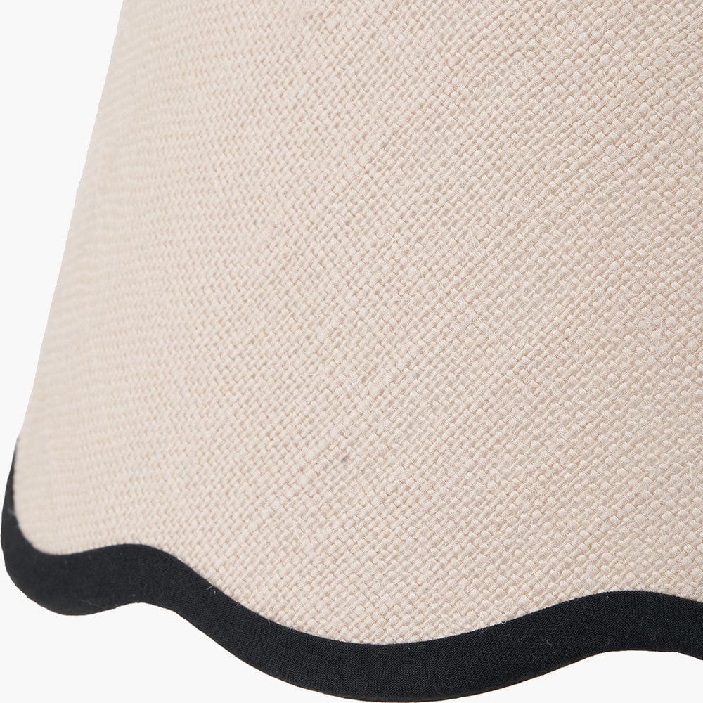 Tabitha Jute Tapered Lampshade with Scallop Edge & Contrast Trim