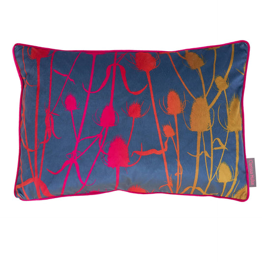 Clarissa Hulse Teasel Sunset Feather Cushion 40cm x 60cm