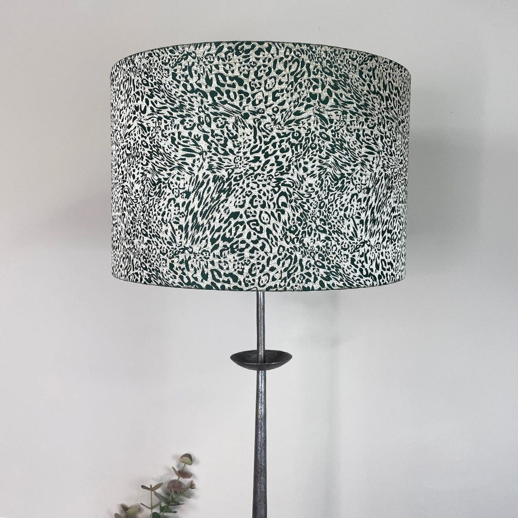 Telford Antique Silver Floor Lamp with Tanzania Fern Lampshade