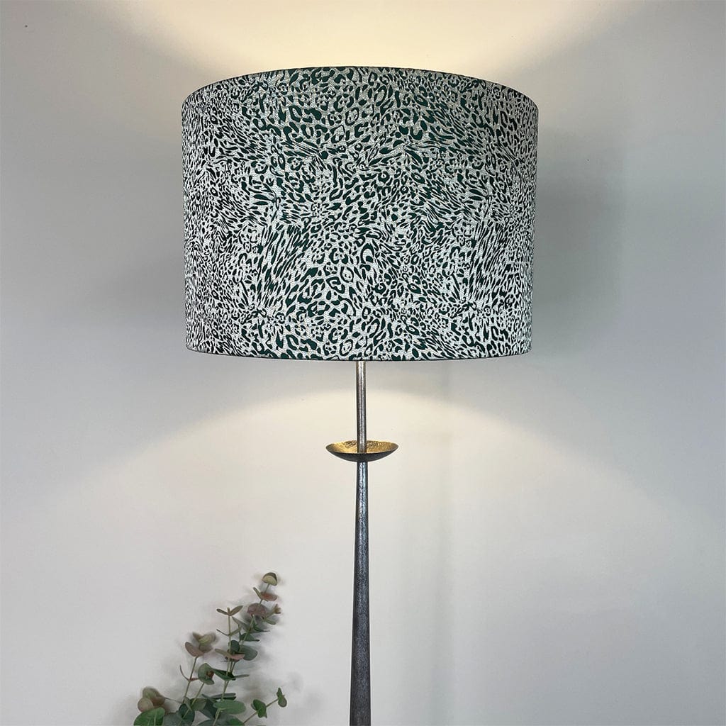 Telford Antique Silver Floor Lamp with Tanzania Fern Lampshade