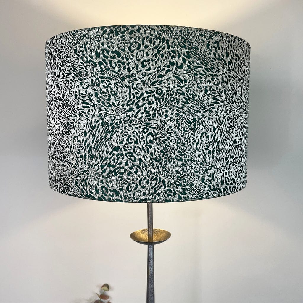 Telford Antique Silver Floor Lamp with Tanzania Fern Lampshade