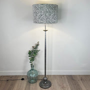Telford Antique Silver Floor Lamp with Tanzania Fern Lampshade