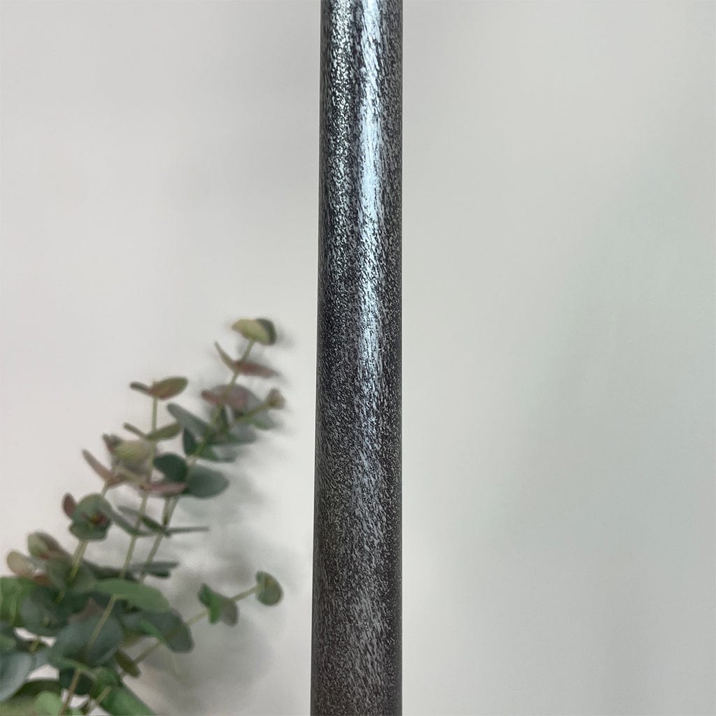 Telford Antique Silver Floor Lamp with White Linen Shade