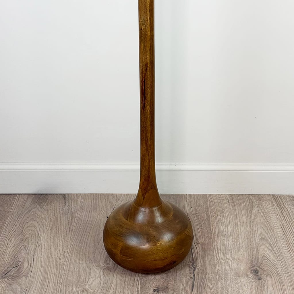 Toma Oiled Wood Tall Neck Floor Lamp with Leela Cactus