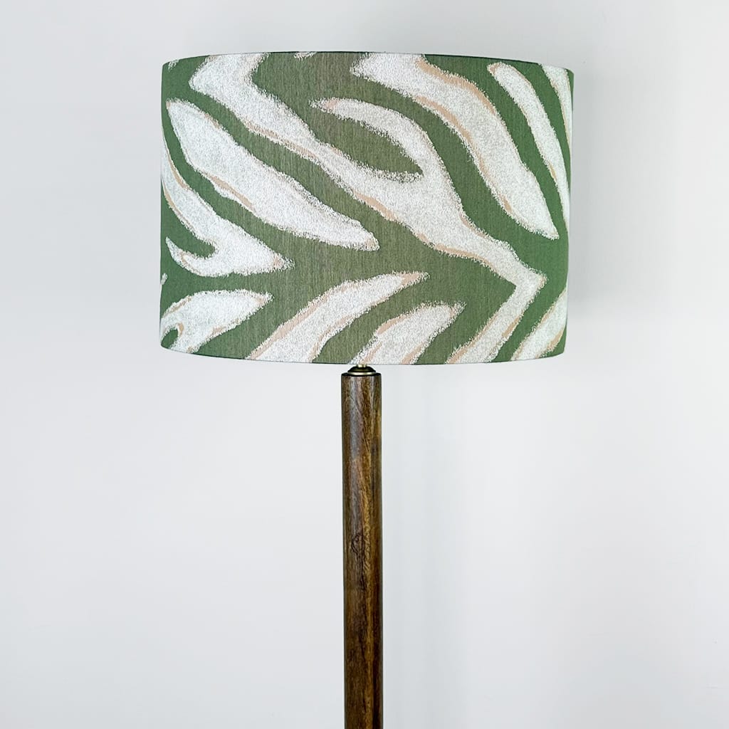 Toma Oiled Wood Tall Neck Floor Lamp with Leela Cactus