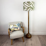 Toma Oiled Wood Tall Neck Floor Lamp with Leela Cactus