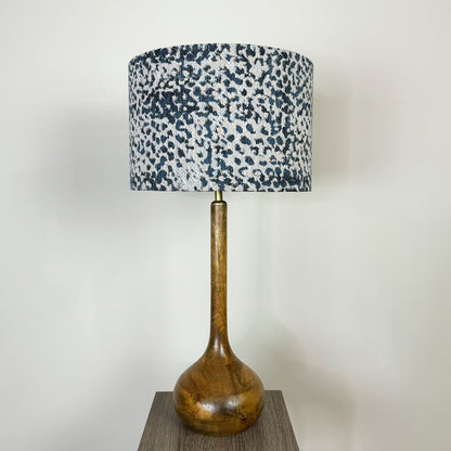 Toma Oiled Wood Tall Neck Table Lamp with Madagascar Midnight