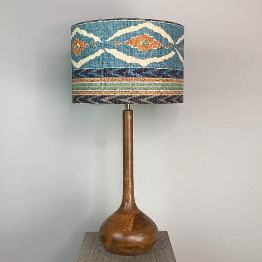 Toma Oiled Wood Tall Neck Table Lamp with Choice of Shade