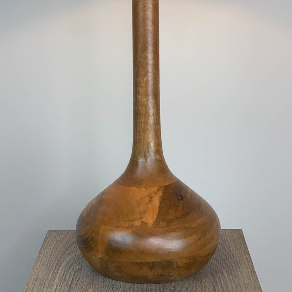 Toma Oiled Wood Tall Neck Table Lamp with Choice of Shade