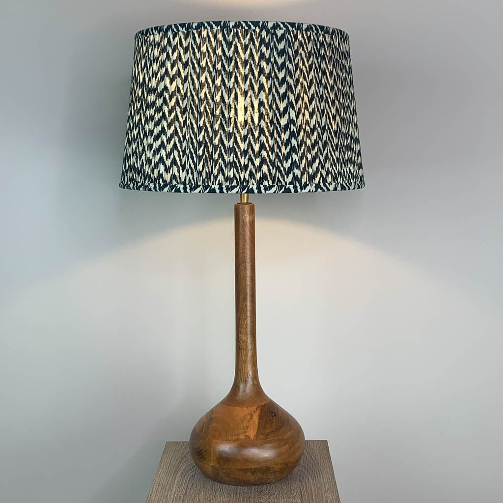 Toma Oiled Wood Tall Neck Table Lamp with Choice of Shade