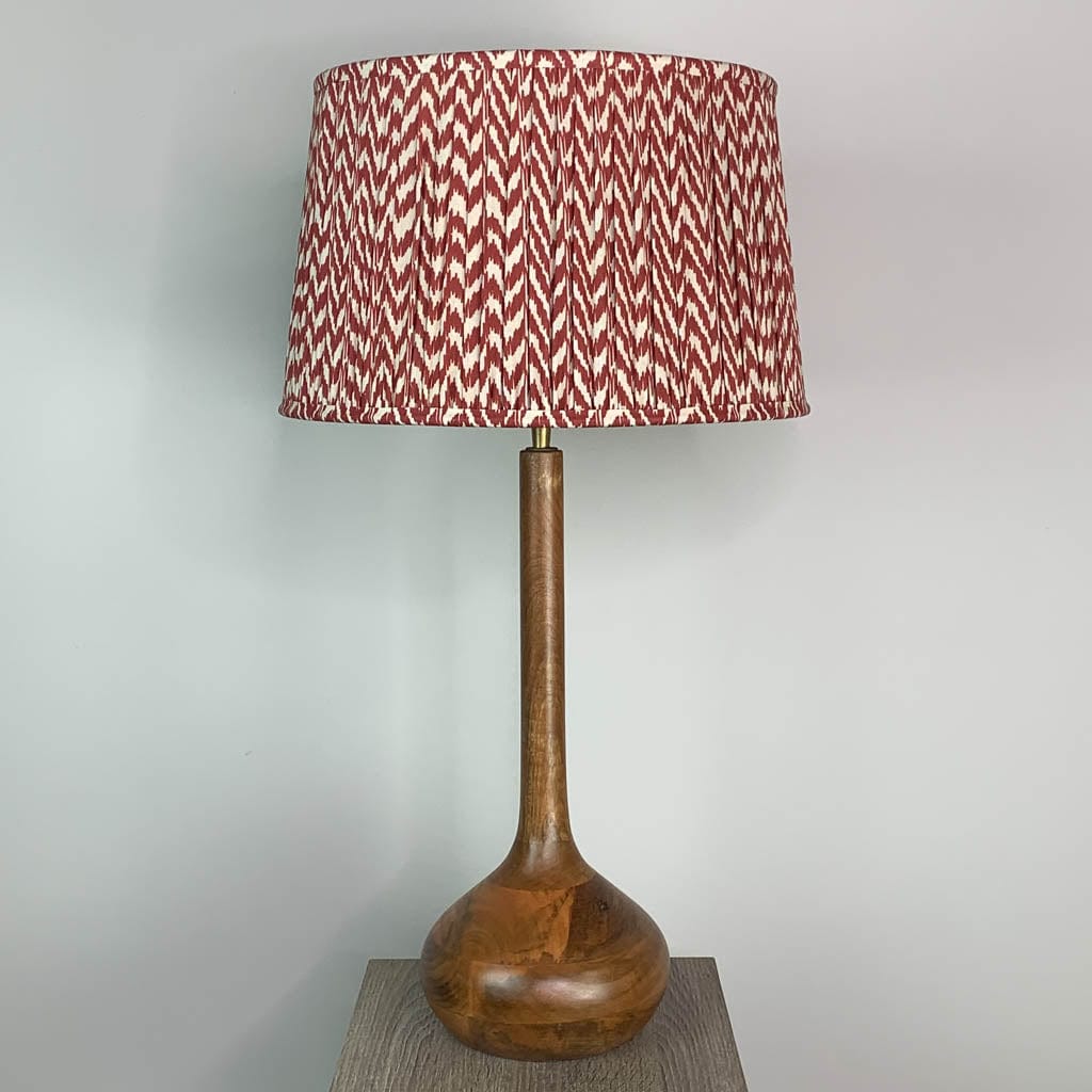 Toma Oiled Wood Tall Neck Table Lamp with Choice of Shade