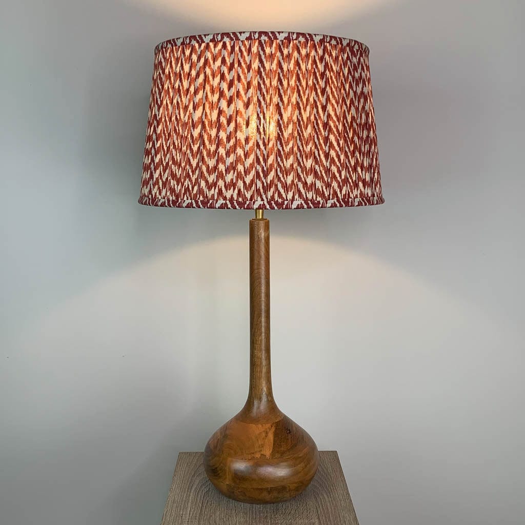 Toma Oiled Wood Tall Neck Table Lamp with Choice of Shade