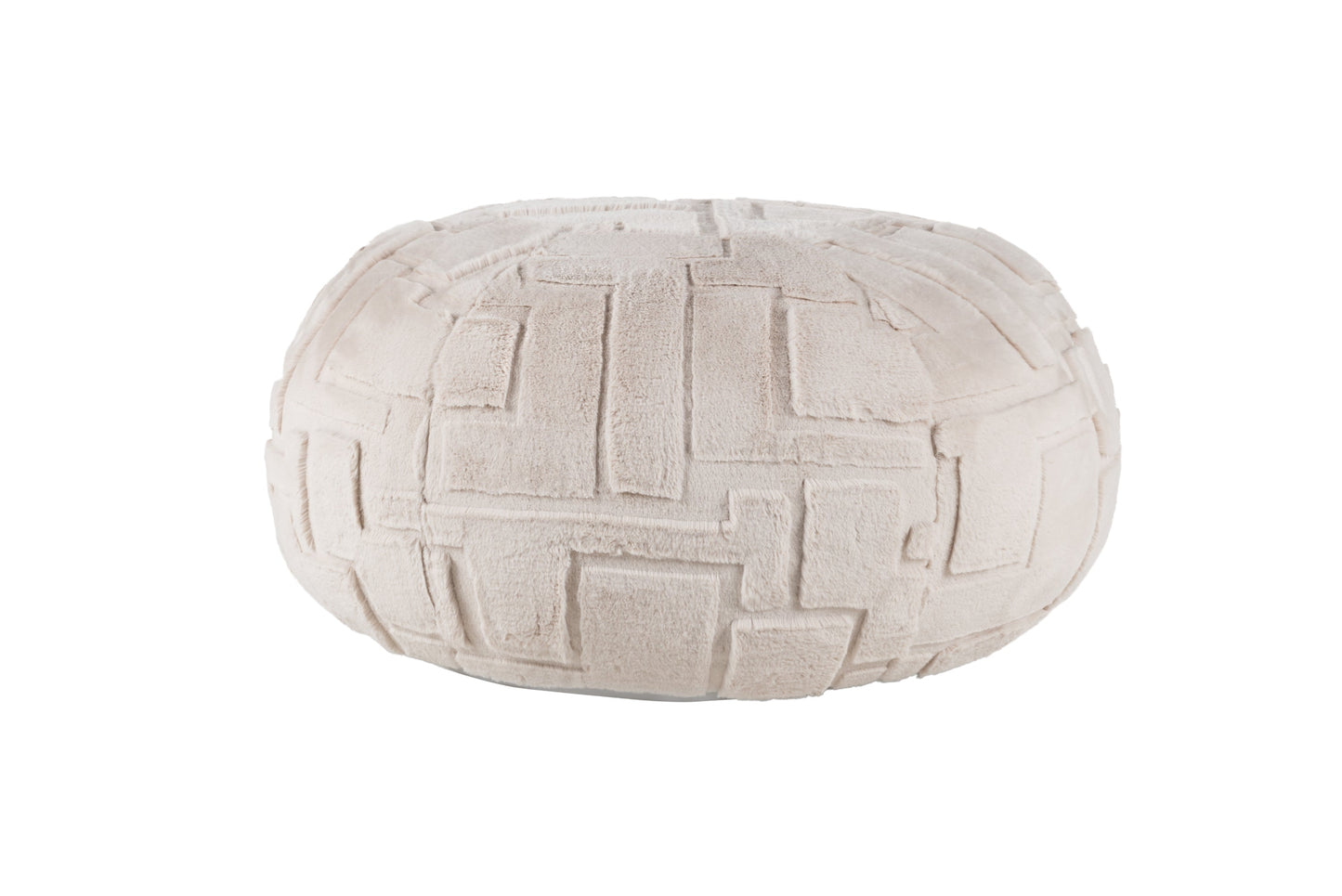 Round woven ottoman cushion pod seat on a white background